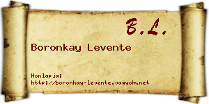 Boronkay Levente névjegykártya