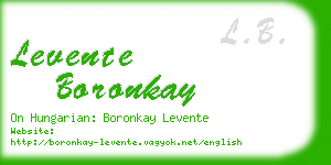 levente boronkay business card